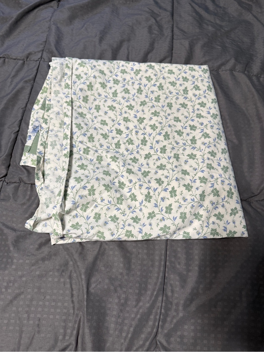 Laura Ashley Home Cotton Flat Sheet Full Double Matrimonial White Green Blue